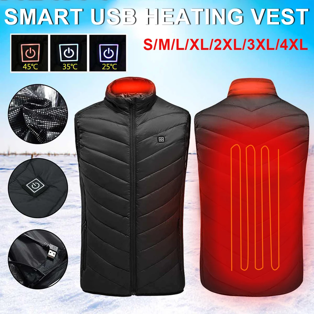 

Heated Jacket Vest USB Men Winter Electrical Heated Sleeveless Travel Jacket кђѬка с подогѬевом Hiking Camping |